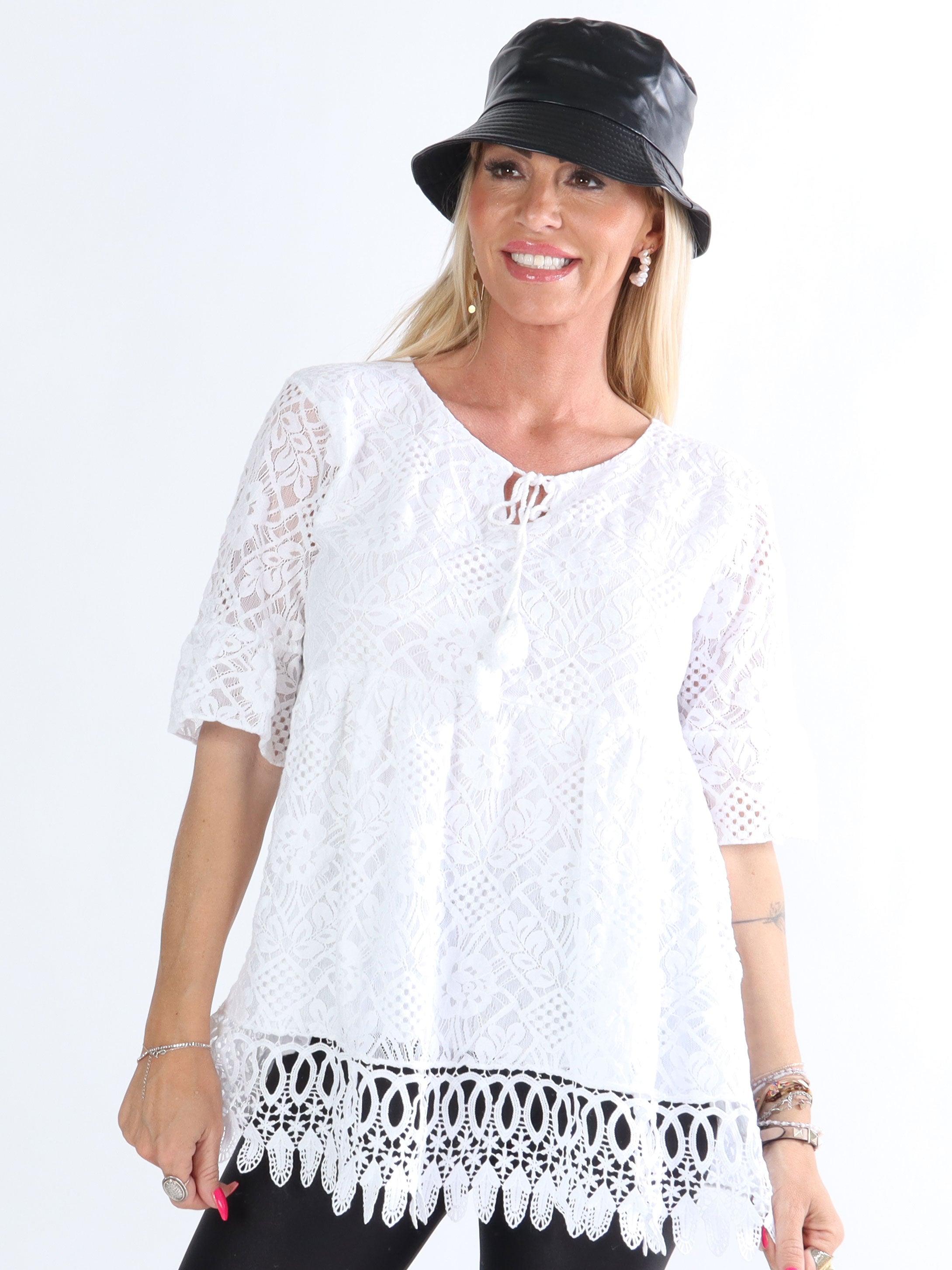 Janine - Sort tunika i helblonde